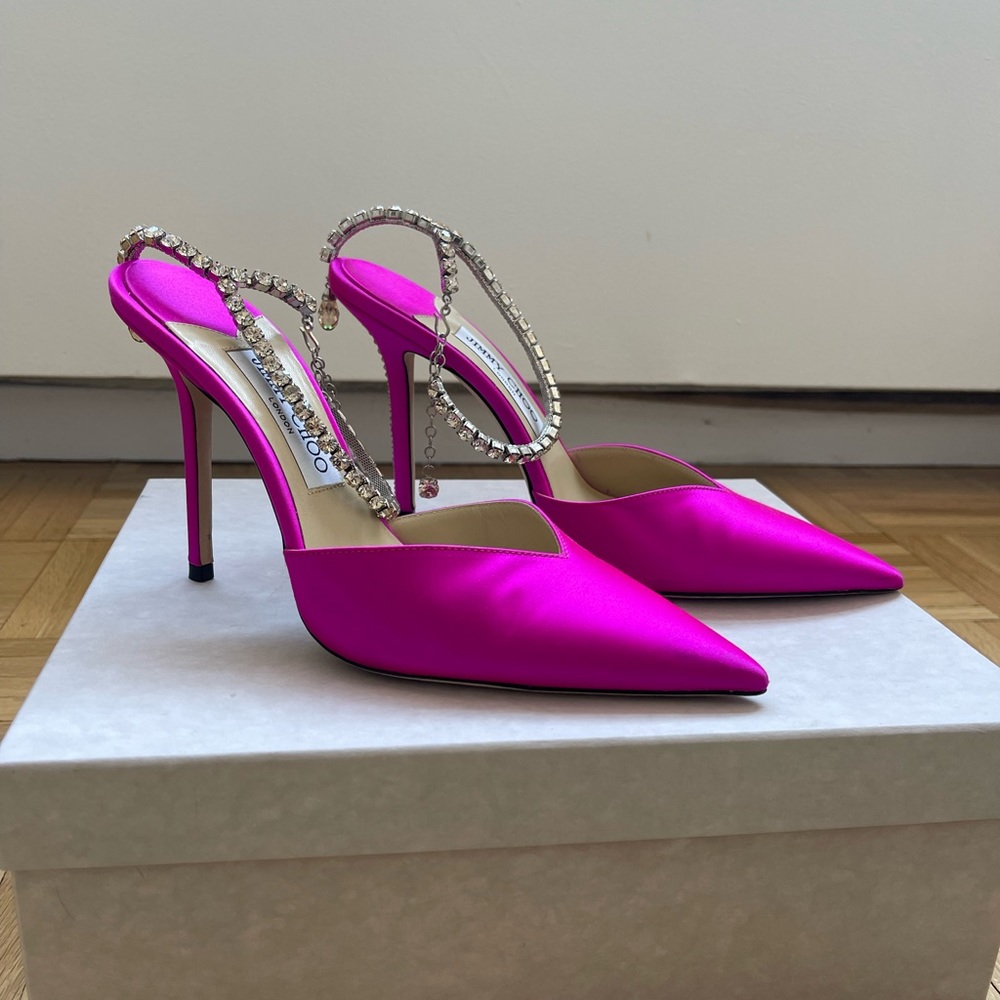Jimmy Choo Saeda 100 Fuchsia Heels